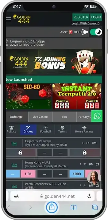 Golden444 iOS guide — open website in Safari and tap share
