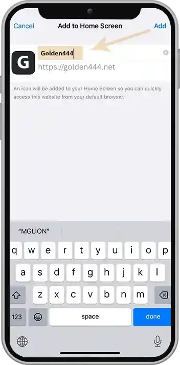 Golden444 iOS guide — rename shortcut for quick access to cricket bets